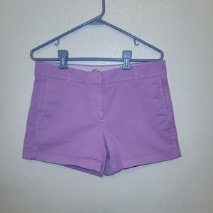 J. CREW CHINO LAVENDER SHORTS SIZE 6